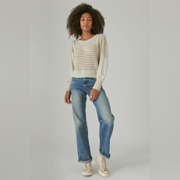 Lucky Brand Textured Dot Crewneck Sweater - Picture 2 of 8